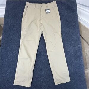 Eddie Bauer Pants Mens 32x32 Khaki Stretch Slim Straight Sport Chino Lightweight